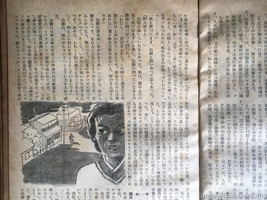 全貌　p41　昭和28年（1953）11月　最後の抵抗　中核自衛隊員の手記　阿久津直義　地下に泣く女党員